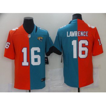 Men Jacksonville Jaguars 16 Lawrence Blue orange Nike Vapor Untouchable Limited 2021 NFL Jersey