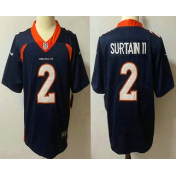 Men's Denver Broncos #2 Patrick Surtain II Navy Blue 2021 Vapor Untouchable Stitched NFL Nike Limited Jersey