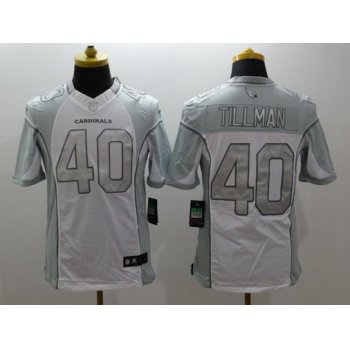 Men's Arizona Cardinals #40 Pat Tillman White Platinum Retired Player NFL Nike Limited Jersey
