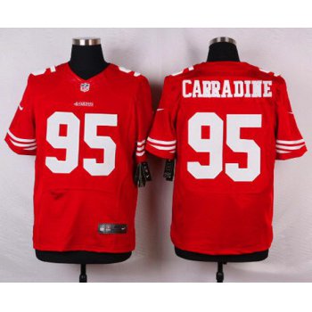 Men's San Francisco 49ers #95 Tank Carradine Scarlet Red Team Color NFL Nike Elite Jersey