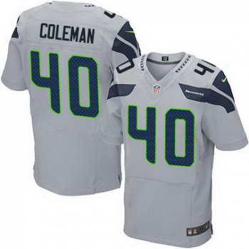 Men's Seattle Seahawks #40 Derrick Coleman Gray Alternate NFL Nike Elite Jersey