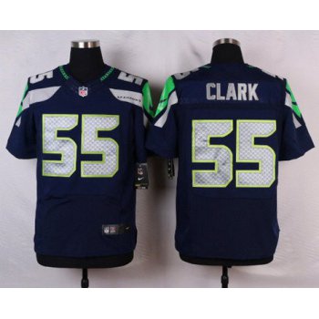 Men's Seattle Seahawks #55 Frank Clark Navy Blue Team Color NFL Nike Elite Jersey