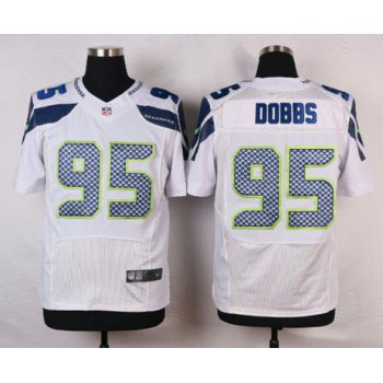 Men's Seattle Seahawks #95 Demarcus Dobbs White Road NFL Nike Elite Jersey