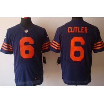 Nike Chicago Bears #6 Jay Cutler Blue With Orange Elite Jersey