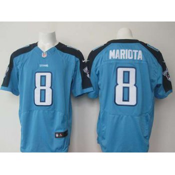 Tennessee Titans #8 Marcus Mariota 2015 NFL Draft 2nd Overall Pick Nike Light Blue Elite Jersey