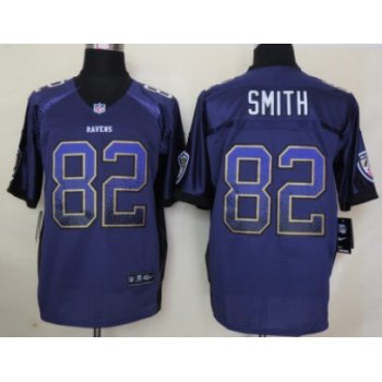 Nike Baltimore Ravens #82 Torrey Smith Drift Fashion Purple Elite Jersey