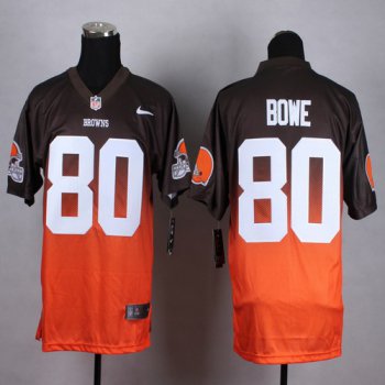 Nike Cleveland Browns #80 Dwayne Bowe Brown/Orange Fadeaway Elite Jersey