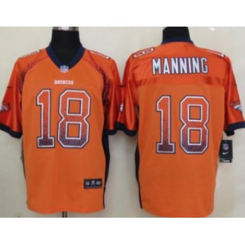 Nike Denver Broncos #18 Peyton Manning Drift Fashion Orange Elite Jersey
