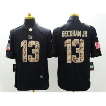 Nike New York Giants #13 Odell Beckham Jr Salute to Service Black Limited Jersey