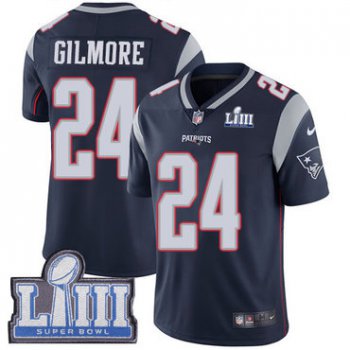 #24 Limited Stephon Gilmore Navy Blue Nike NFL Home Youth Jersey New England Patriots Vapor Untouchable Super Bowl LIII Bound
