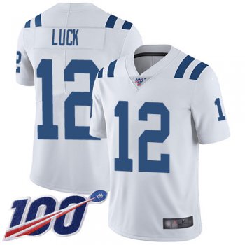 Nike Colts #12 Andrew Luck White Men's Stitched NFL 100th Season Vapor Limited Jersey