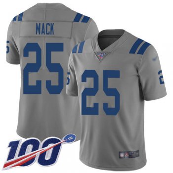 Nike Colts #25 Marlon Mack Gray Men's Stitched NFL Limited Inverted Legend 100th Season Jersey