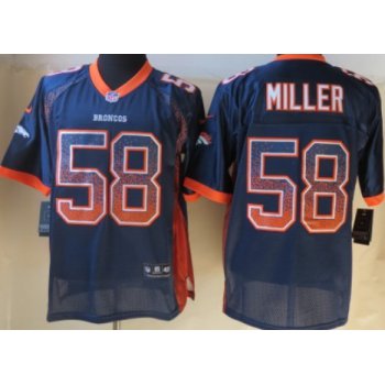 Nike Denver Broncos #58 Von Miller Drift Fashion Blue Elite Jersey
