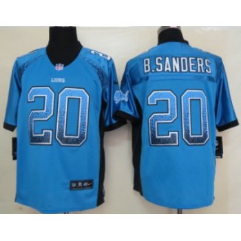 Nike Detroit Lions #20 Barry Sanders Drift Fashion Blue Elite Jersey