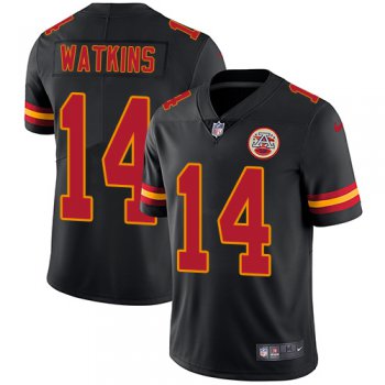 Nike Kansas City Chiefs #14 Sammy Watkins Black Men's Stitched NFL Limited Rush Jersey