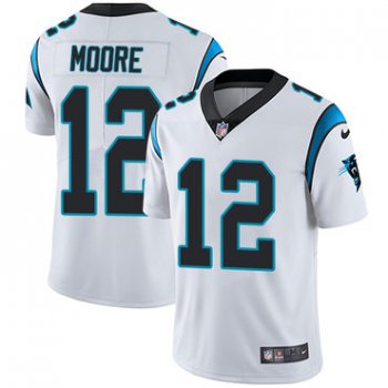 Nike Carolina Panthers #12 DJ Moore White Men's Stitched NFL Vapor Untouchable Limited Jersey