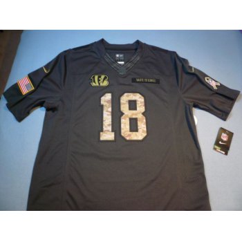 Nike Cincinnati Bengals #18 AJ Green Black Stitched NFL Limited 2016 Salute To Service Jersey
