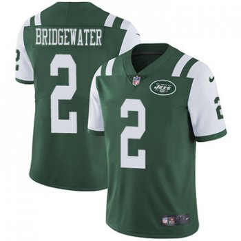 Nike New York Jets #2 Teddy Bridgewater Green Team Color Men's Stitched NFL Vapor Untouchable Limited Jersey