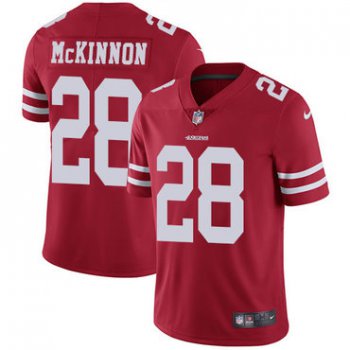 Nike San Francisco 49ers #28 Jerick McKinnon Red Team Color Men's Stitched NFL Vapor Untouchable Limited Jersey