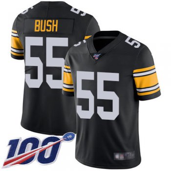 Steelers #55 Devin Bush Black Alternate Men's Stitched Football 100th Season Vapor Limited Jersey