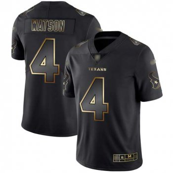 Texans #4 Deshaun Watson Black Gold Men's Stitched Football Vapor Untouchable Limited Jersey