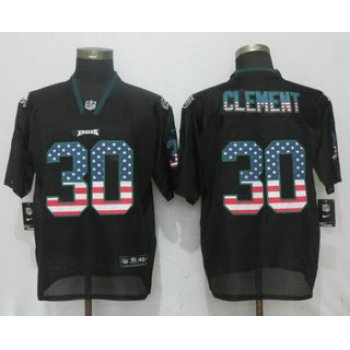 Men's Philadelphia Eagles #30 Corey Clement Black USA Flag Fashion Stitched NFL Nike Elite Jersey