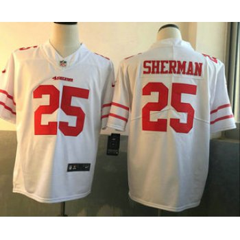 Men's San Francisco 49ers #25 Richard Sherman White 2017 Vapor Untouchable Stitched NFL Nike Limited Jersey