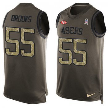 Men's San Francisco 49ers #55 Ahmad Brooks Green Salute to Service Hot Pressing Player Name & Number Nike NFL Tank Top Jersey