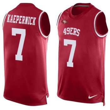 Men's San Francisco 49ers #7 Colin Kaepernick Red Hot Pressing Player Name & Number Nike NFL Tank Top Jersey