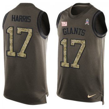Men's New York Giants #17 Dwayne Harris Green Salute to Service Hot Pressing Player Name & Number Nike NFL Tank Top Jersey