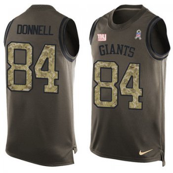 Men's New York Giants #84 Larry Donnell Green Salute to Service Hot Pressing Player Name & Number Nike NFL Tank Top Jersey
