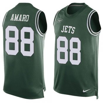Men's New York Jets #88 Jace Amaro Green Hot Pressing Player Name & Number Nike NFL Tank Top Jersey
