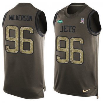 Men's New York Jets #96 Muhammad Wilkerson Green Salute to Service Hot Pressing Player Name & Number Nike NFL Tank Top Jersey