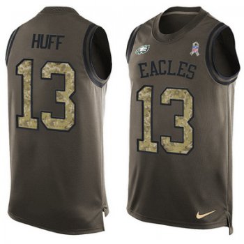 Men's Philadelphia Eagles #13 Josh Huff Green Salute to Service Hot Pressing Player Name & Number Nike NFL Tank Top Jersey