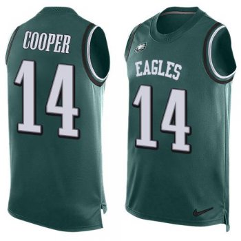 Men's Philadelphia Eagles #14 Riley Cooper Midnight Green Hot Pressing Player Name & Number Nike NFL Tank Top Jersey