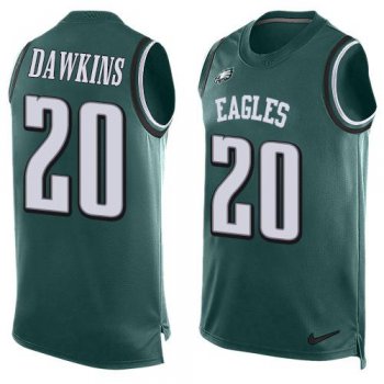 Men's Philadelphia Eagles #20 Brian Dawkins Midnight Green Hot Pressing Player Name & Number Nike NFL Tank Top Jersey