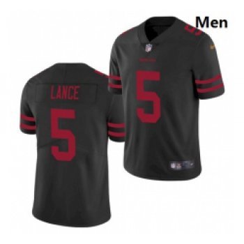 Men San Francisco 49ers #5 Trey Lance Jersey Black 2021 Limited Football