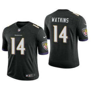 Men's Baltimore Ravens #14 Sammy Watkins Black 2021 Vapor Untouchable Stitched NFL Nike Limited Jersey