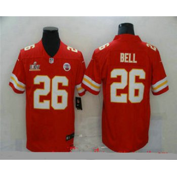 Men's Kansas City Chiefs #26 Le'Veon Bell Red 2021 Super Bowl LV Vapor Untouchable Stitched Nike Limited NFL Jersey