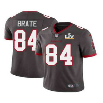 Men's Tampa Bay Buccaneers #84 Cameron Brate Grey 2021 Super Bowl LV Limited Stitched NFL Jersey