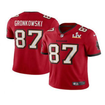 Men's Tampa Bay Buccaneers #87 Rob Gronkowski Red 2021 Super Bowl LV Stitched Vapor Untouchable Stitched Nike Limited NFL Jersey