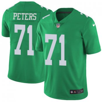 Nike Philadelphia Eagles #71 Jason Peters Green Men's Stitched NFL Limited Rush Jersey
