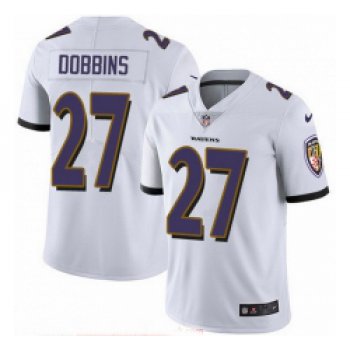 Nike Ravens 27 J K Dobbins White Men Stitched NFL Vapor Untouchable Limited Jersey