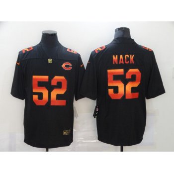 Men's Chicago Bears #52 Khalil Mack Black Red Orange Stripe Vapor Limited Nike NFL Jersey