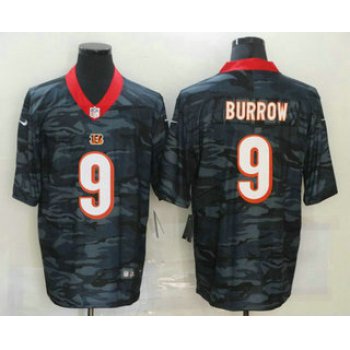 Men's Cincinnati Bengals #9 Joe Burrow 2020 Camo Limited Stitched Nike NFL Jersey