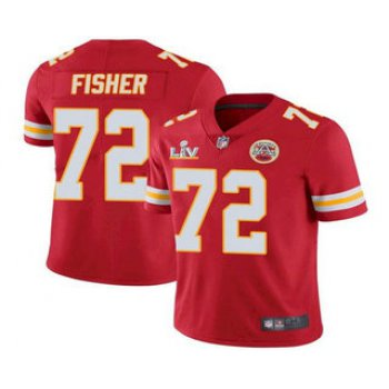 Men's Kansas City Chiefs #72 Eric Fisher Red 2021 Super Bowl LV Limited Stitched NFL Jersey