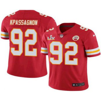 Men's Kansas City Chiefs #92 Tanoh Kpassagnon Red 2021 Super Bowl LV Limited Stitched NFL Jersey