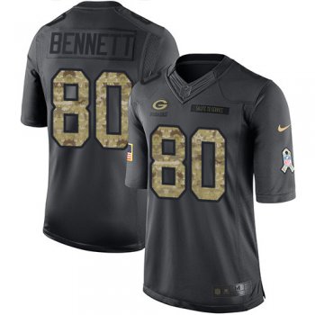 Nike Green Bay Packers #80 Martellus Bennett Black Men's Stitched NFL Limited 2016 Salute To Service Jersey