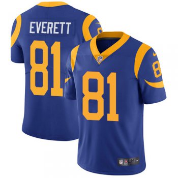 Nike Los Angeles Rams #81 Gerald Everett Royal Blue Alternate Men's Stitched NFL Vapor Untouchable Limited Jersey