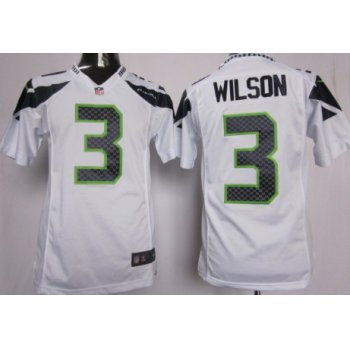 Nike Seattle Seahawks #3 Russell Wilson White Game Jersey